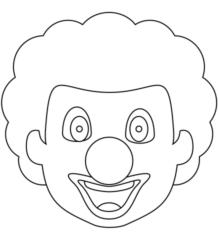 Clown Face Coloring Page